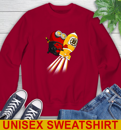 NHL Hockey Boston Bruins Deadpool Minion Marvel Shirt Sweatshirt 9
