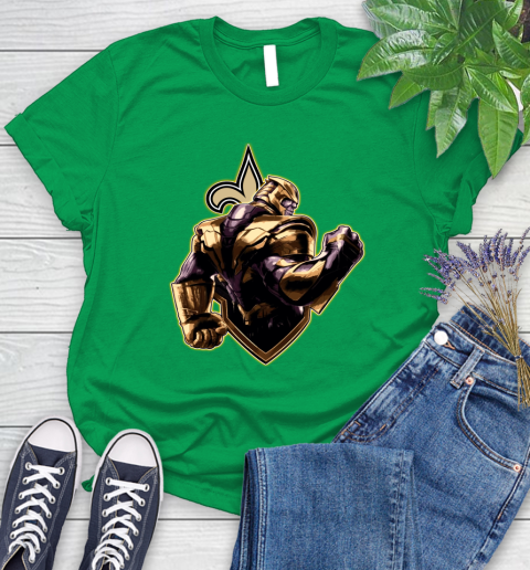 NFL Thanos Avengers Endgame Football Sports New Orleans Saints Women's T-Shirt 6