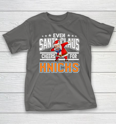 New York Knicks Even Santa Claus Cheers For Christmas NBA T-Shirt 8