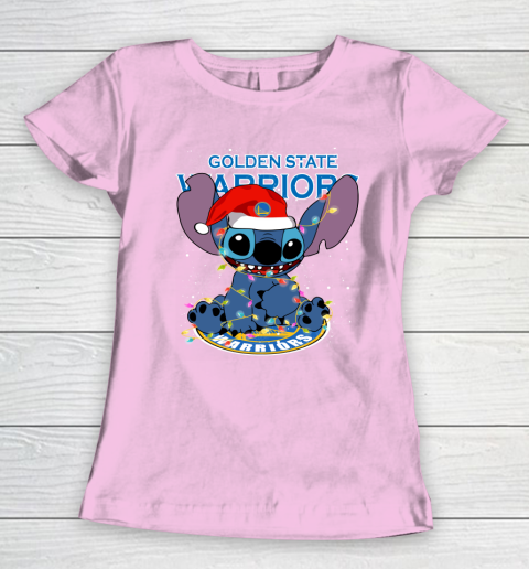 Golden State Warriors NBA noel stitch Basketball Christmas Women's T-Shirt 6