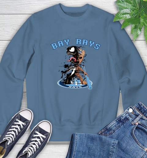 MLB Tampa Bay Rays Baseball Venom Groot Guardians Of The Galaxy Sweatshirt 7