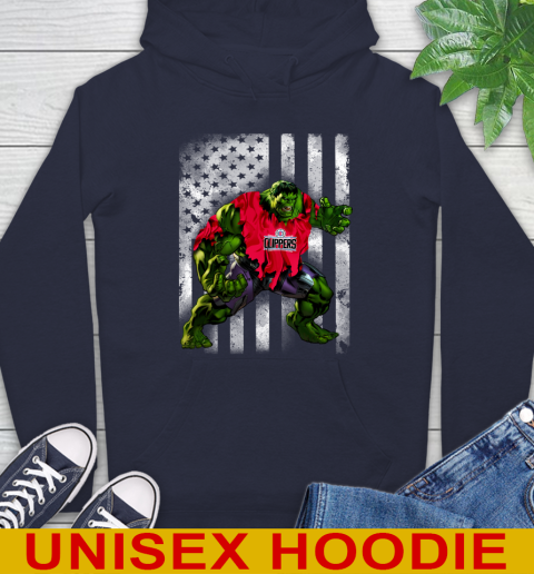 LA Clippers Hulk Marvel Avengers NBA Basketball American Flag Hoodie 3