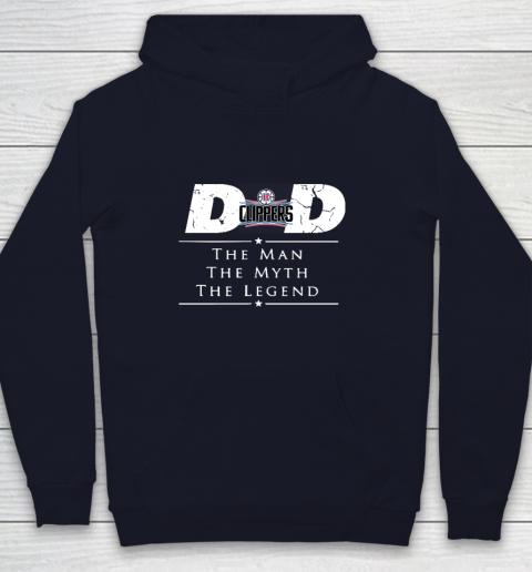 LA Clippers NBA Basketball Dad The Man The Myth The Legend Youth Hoodie - Image 3