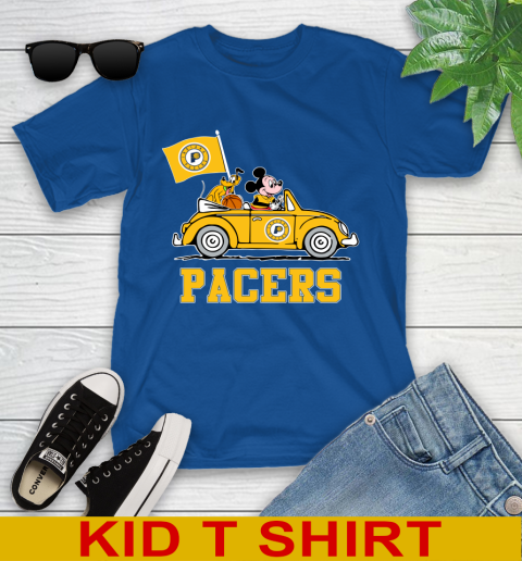 NBA Basketball Indiana Pacers Pluto Mickey Driving Disney Shirt Youth T-Shirt 9
