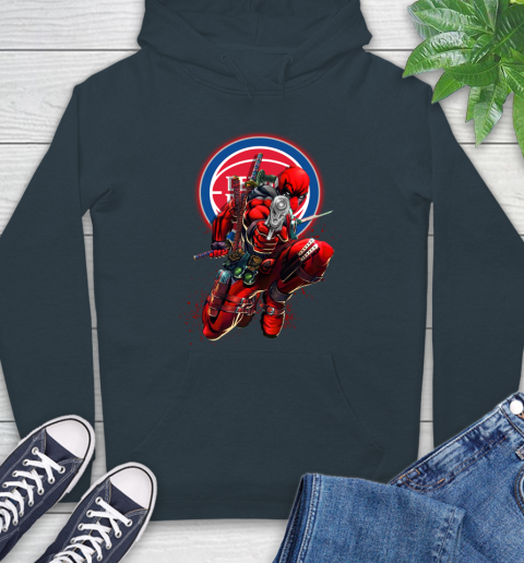 NBA Deadpool Marvel Comics Sports Basketball Detroit Pistons Hoodie 7