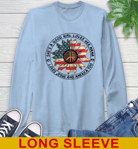 America sunflower she's a good girl loves her mama shirt 53