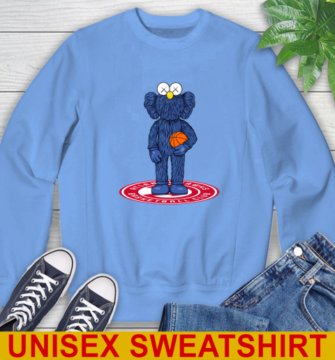 NBA Basketball Atlanta Hawks Kaws Bff Blue Figure Shirt Sweatshirt 11