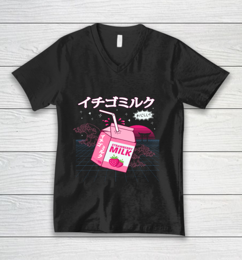 Strawberry Milk  VAPORWAVE Harajuku V-Neck T-Shirt