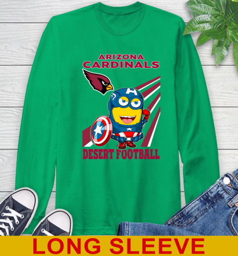 NFL Football Arizona Cardinals Captain America Marvel Avengers Minion Shirt Long Sleeve T-Shirt 8