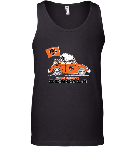 Snoopy And Woodstock Ride The Cincinnati Bengals Car NFL Tank Top