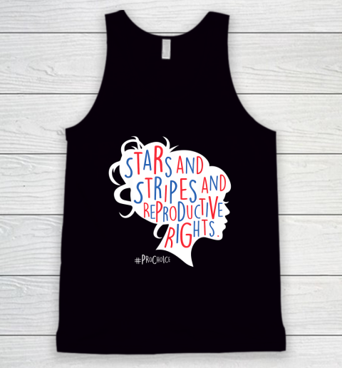 Pro Choice AF Reproductive Rights Messy Bun US Flag 4th July Tank Top