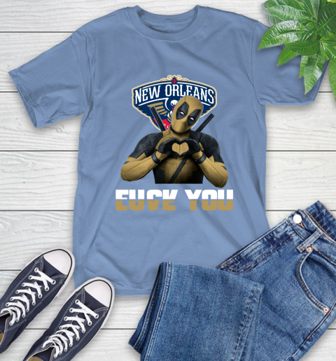 NBA New Orleans Pelicans Deadpool Love You Fuck You Basketball Sports T-Shirt 12