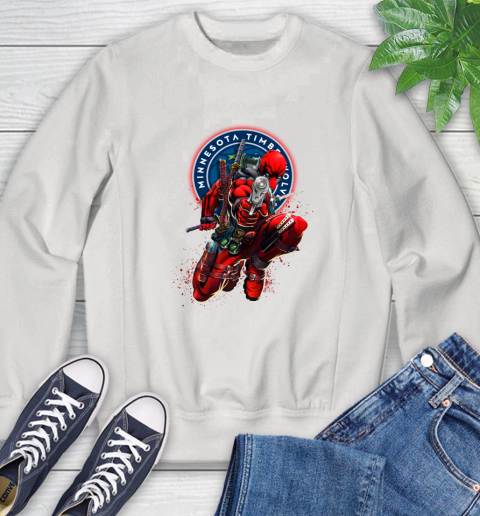 NBA Deadpool Marvel Comics Sports Basketball Minnesota Timberwolves Sweatshirt