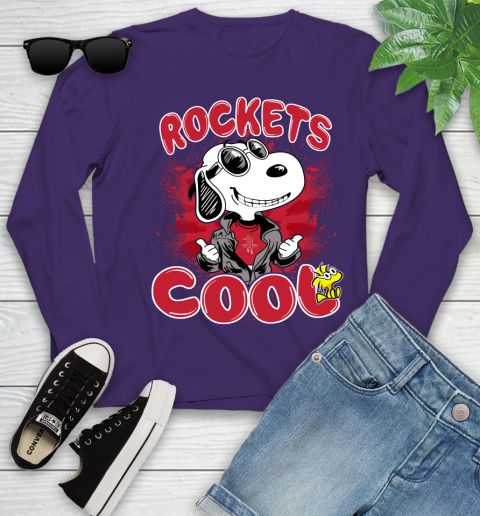 NBA Basketball Houston Rockets Cool Snoopy Shirt Youth Long Sleeve 4