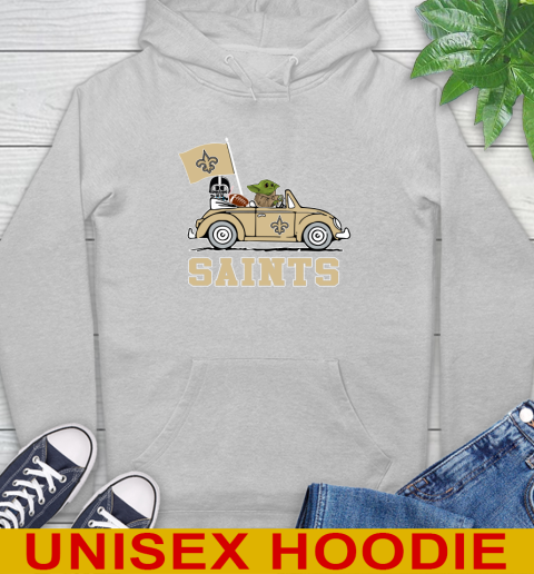 NFL Football New Orleans Saints Darth Vader Baby Yoda Driving Star Wars Shirt Hoodie 6