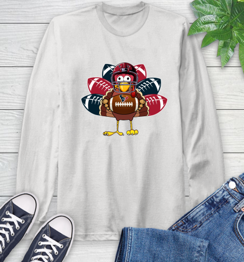 Houston Texans Turkey Thanksgiving Day Long Sleeve T-Shirt