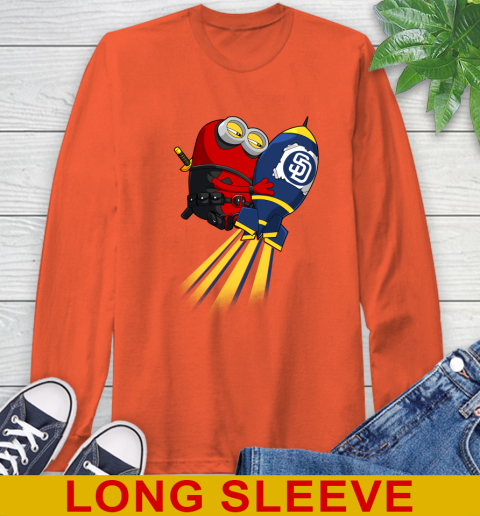 MLB Baseball San Diego Padres Deadpool Minion Marvel Shirt Long Sleeve T-Shirt 4
