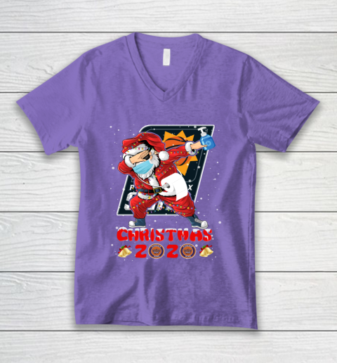 Phoenix Suns Funny Santa Claus Dabbing Christmas 2020 NBA V-Neck T-Shirt 8