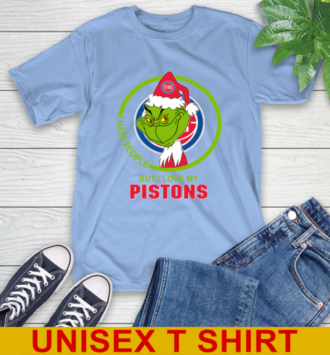 Detroit Pistons NBA Christmas Grinch I Hate People But I Love My Favorite Basketball Team T-Shirt 11
