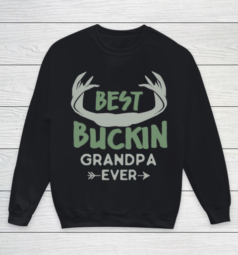 Grandpa Funny Gift Apparel  Deer Hunting Bucking Grandpa Youth Sweatshirt