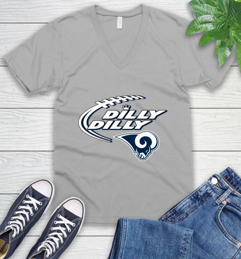 NFL Los Angeles Rams Dilly Dilly Football Sports V-Neck T-Shirt 4