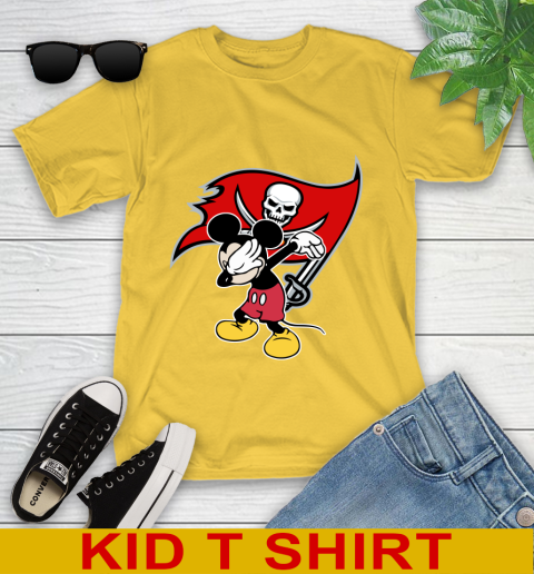 Tampa Bay Buccaneers NFL Football Dabbing Mickey Disney Sports Youth T-Shirt 8