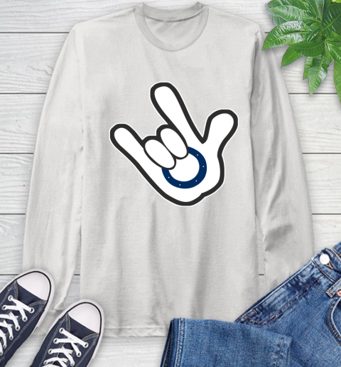 Indianapolis Colts NFL Football Mickey Rock Hand Disney Long Sleeve T-Shirt