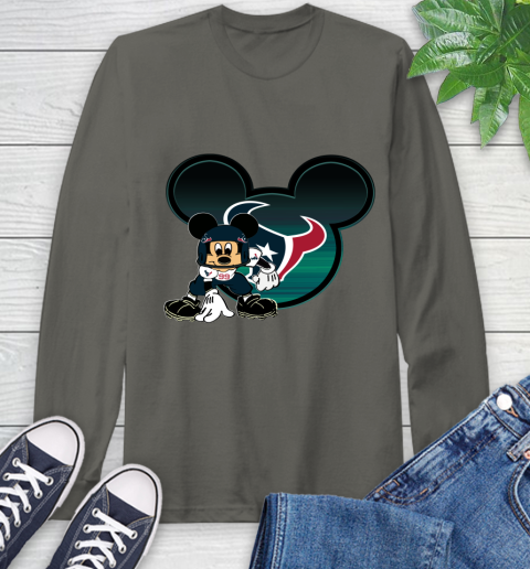 NFL Houston Texans Mickey Mouse Disney Football T Shirt Long Sleeve T-Shirt 8