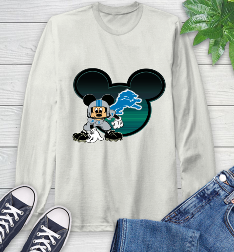 NFL Detroit Lions Mickey Mouse Disney Football T Shirt Long Sleeve T-Shirt 12