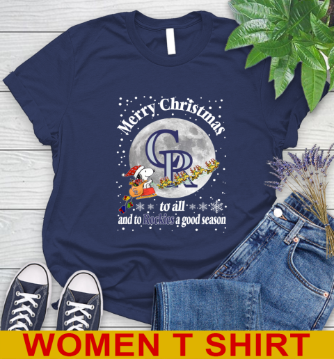 Colorado Rockies Merry Christmas To All And To Rockies A Good Season MLB Baseball Sports Women's T-Shirt 12