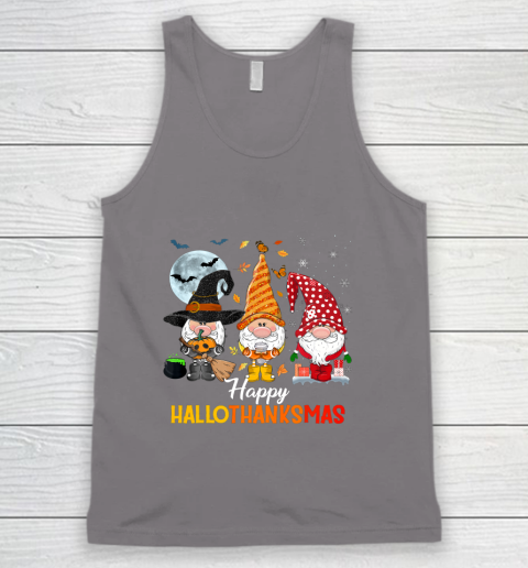Gnomes Halloween And Merry Christmas Happy Hallothanksmas Tank Top 6