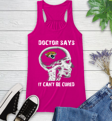 NFL Jacksonville Jaguars Football Skull It Can't Be Cured Shirt Racerback Tank 5