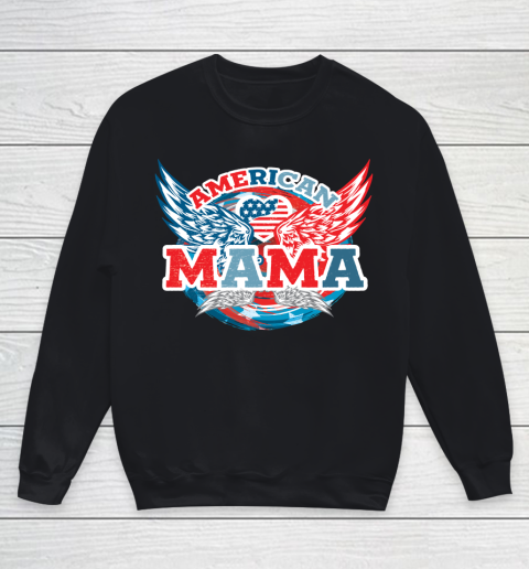 4th Of July American Mama, Fourth Of July Youth Sweatshirt