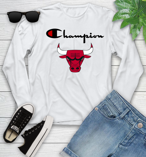 NBA Basketball Chicago Bulls Champion Shirt Youth Long Sleeve