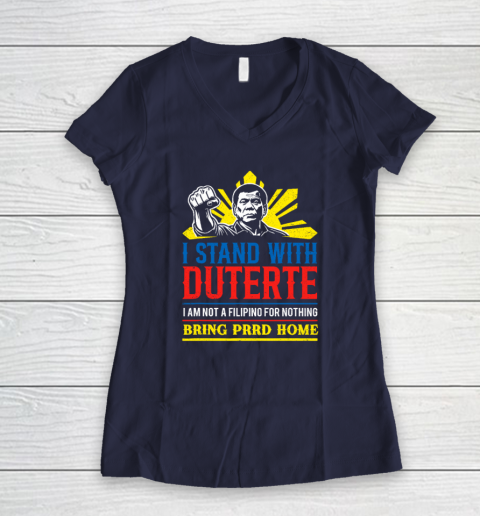 Support Duterte – Stand with Duterte Against ICC Charges Women's V-Neck T-Shirt 7