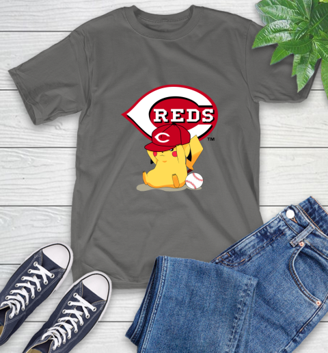 MLB Pikachu Baseball Sports Cincinnati Reds T-Shirt 9