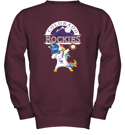 Hip Hop Dabbing Unicorn Flippin Love Colorado Rockies Youth Sweatshirt