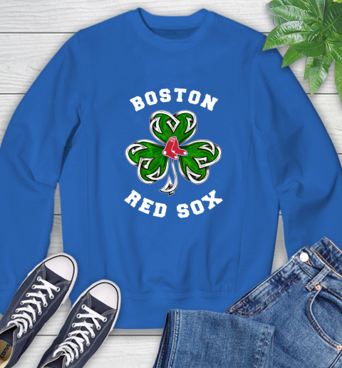 MLB Boston Red Sox Three Leaf Clover St Patrick's Day Baseball Sports Sweatshirt 9
