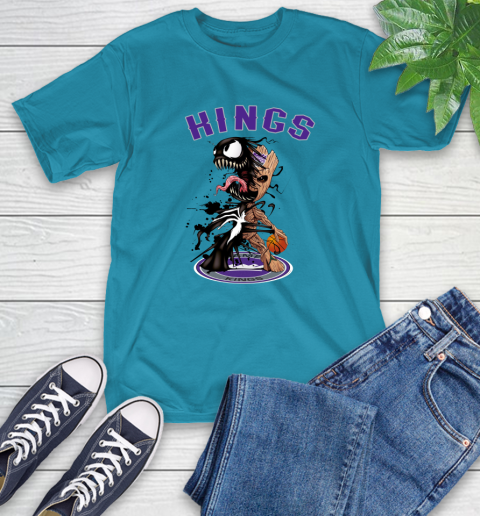 NBA Sacramento Kings Basketball Venom Groot Guardians Of The Galaxy T-Shirt 8