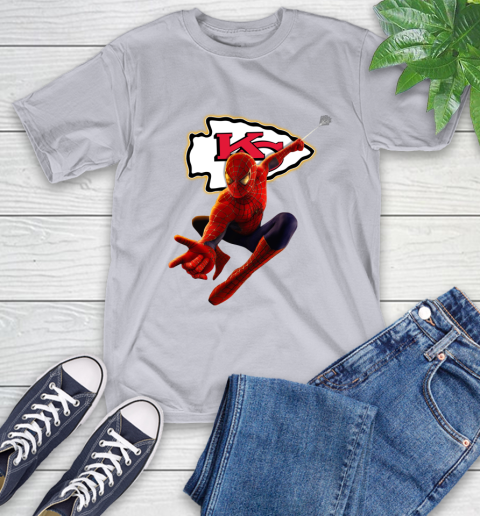 NFL Spider Man Avengers Endgame Football Kansas City Chiefs T-Shirt 6