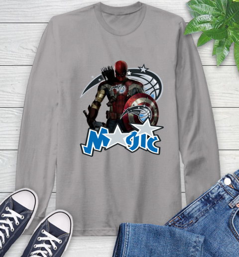 Philadelphia 76ers NBA Basketball Captain America Thor Spider Man Hawkeye Avengers Long Sleeve T-Shirt 6