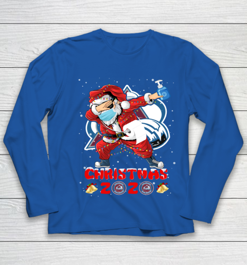 Colorado Avalanche Funny Santa Claus Dabbing Christmas 2020 NHL Youth Long Sleeve 7