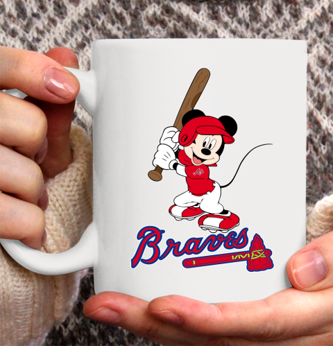 MLB Baseball Atlanta Braves Cheerful Mickey Mouse Shirt Ceramic Mug 11oz 2