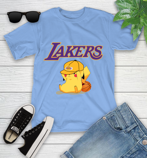 NBA Pikachu Basketball Sports Los Angeles Lakers Youth T-Shirt 11