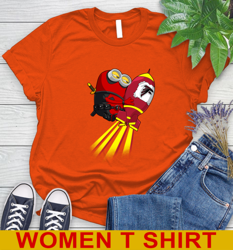 NFL Football Atlanta Falcons Deadpool Minion Marvel Shirt Women's T-Shirt 3