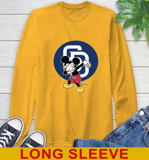 San Diego Padres MLB Baseball Dabbing Mickey Disney Sports Long Sleeve T-Shirt 3