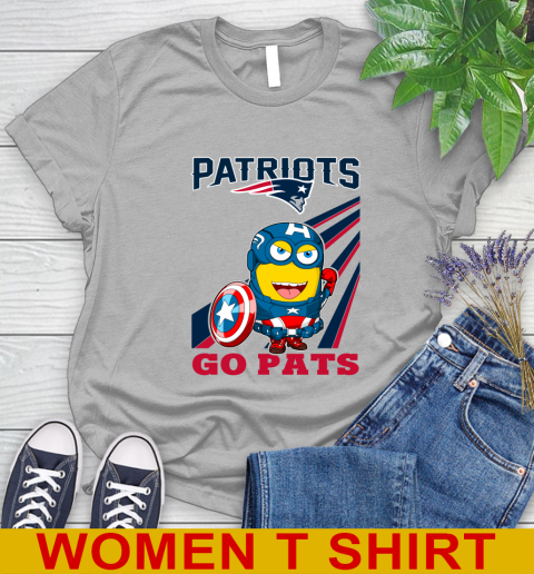 NFL Football New England Patriots Captain America Marvel Avengers Minion Shirt Women's T-Shirt 5