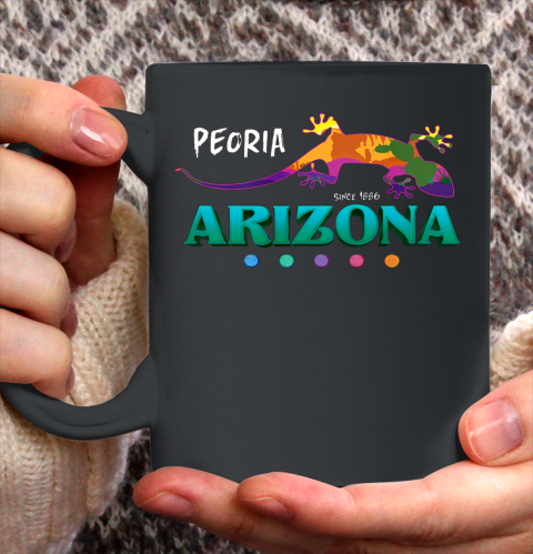 Peoria Arizona USA Desert Gecko Lizard Vacation Souvenir Ceramic Mug 11oz
