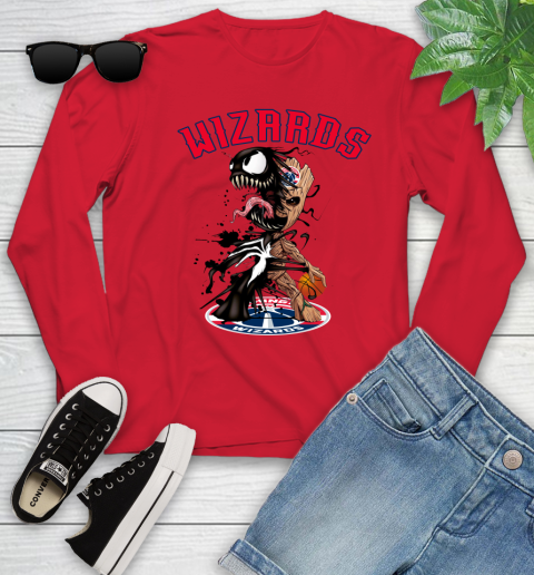 NBA Washington Wizards Basketball Venom Groot Guardians Of The Galaxy Youth Long Sleeve 11