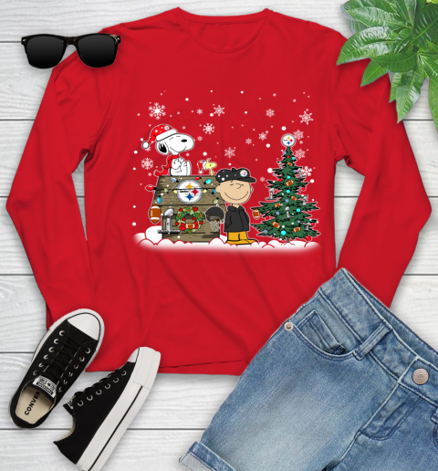 NFL Pittsburgh Steelers Snoopy Charlie Brown Christmas Football Super Bowl Sports Youth Long Sleeve 11